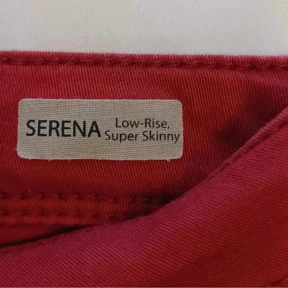 Mavi Serena Low Rise Super Skinny Red Jeans Size 24 - Picture 7 of 9